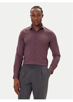 Calvin Klein Koszula LV019EU073 Bordowy Slim Fit ze sklepu MODIVO w kategorii Koszule męskie - zdjęcie 186031252