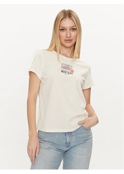 Mustang T-Shirt Alina 1014233 Écru Regular Fit ze sklepu MODIVO w kategorii Bluzki damskie - zdjęcie 186031284