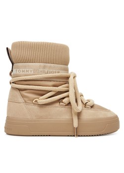Tommy Hilfiger Śniegowce Tommytech Logotape Snowboot Warm FW0FW08998 Beżowy ze sklepu MODIVO w kategorii Śniegowce damskie - zdjęcie 186031824