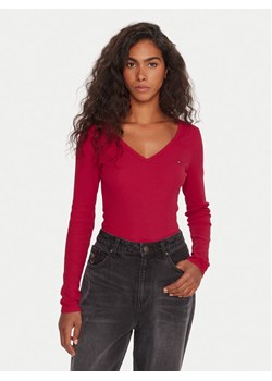 Tommy Jeans Bluzka Essential DW0DW17990 Różowy Slim Fit ze sklepu MODIVO w kategorii Bluzki damskie - zdjęcie 186032024