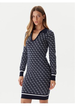 Guess Sukienka dzianinowa W5BK25 Z3JD2 Granatowy Slim Fit ze sklepu MODIVO w kategorii Sukienki - zdjęcie 186032153