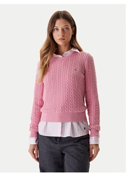 Tommy Jeans Sweter Cable Essential DW0DW22165 Różowy Regular Fit ze sklepu MODIVO w kategorii Swetry damskie - zdjęcie 186032841