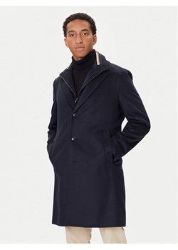 BOSS Płaszcz wełniany H-Jared 50551085 Granatowy Regular Fit ze sklepu MODIVO w kategorii Płaszcze męskie - zdjęcie 186032874