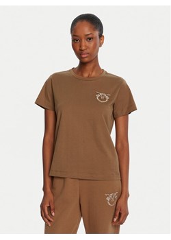PINKO T-Shirt Nambrone 103320 A2RN Brązowy Regular Fit ze sklepu MODIVO w kategorii Bluzki damskie - zdjęcie 186033252