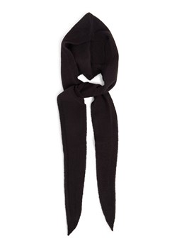 mbyM Damski szalik z kapturem z dzianiny z zawartością wełny - Hevin Kobiety Sztuczne włókno czarny jednolity ze sklepu vangraaf w kategorii Szaliki i chusty damskie - zdjęcie 186057952