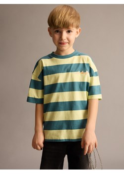 Reserved - T-shirt oversize w paski - jasnozielony ze sklepu Reserved w kategorii T-shirty chłopięce - zdjęcie 186068462