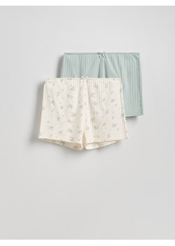 Reserved - Piżamowe szorty 2 pack - jasnozielony ze sklepu Reserved w kategorii Piżamy damskie - zdjęcie 186068790