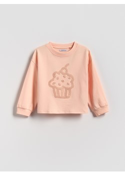 Reserved - Koszulka z aplikacją - pastelowy róż ze sklepu Reserved w kategorii Bluzki dziewczęce - zdjęcie 186069424
