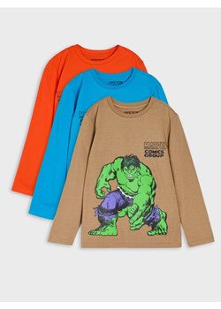Sinsay - Bawełniana koszulka z nadrukiem 3 pack Marvel - wielobarwny ze sklepu Sinsay w kategorii T-shirty chłopięce - zdjęcie 186081873
