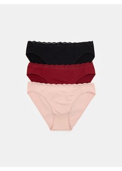 Sinsay - Majtki figi z koronką 3 pack - wielobarwny ze sklepu Sinsay w kategorii Majtki damskie - zdjęcie 186082001