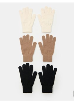 Sinsay - Rękawiczki 3 pack - kremowy ze sklepu Sinsay w kategorii Rękawiczki damskie - zdjęcie 186082042