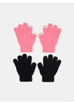 Sinsay - Rękawiczki z funkcją touch screen 2 pack - różowy ze sklepu Sinsay w kategorii Rękawiczki dziecięce - zdjęcie 186082061