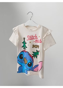 Sinsay - Bawełniana koszulka z nadrukiem Stitch - kremowy - id: 538GP-01X - marki Sinsay - 186083052 Sinsay - Bawełniana koszulka z nadrukiem Stitch - kremowy ze sklepu Sinsay w kategorii Bluzki dziewczęce - zdjęcie 186083052