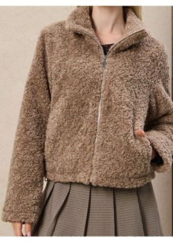 Sinsay - Kurtka teddy ze stójką - beżowy ze sklepu Sinsay w kategorii Kurtki damskie - zdjęcie 186083104