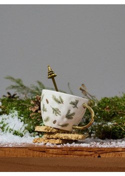 Sinsay - Ceramiczny kubek ze złoceniami z zimowym motywem - wielobarwny ze sklepu Sinsay w kategorii Kubki - zdjęcie 186083110