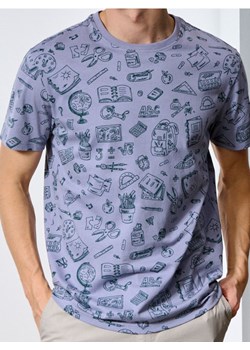 Sinsay - Koszulka we wzory - fioletowy ze sklepu Sinsay w kategorii T-shirty męskie - zdjęcie 186083152