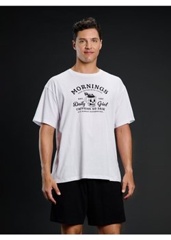 Sinsay - Bawełniana piżama oversize z nadrukiem - wielobarwny ze sklepu Sinsay w kategorii Piżamy męskie - zdjęcie 186083304