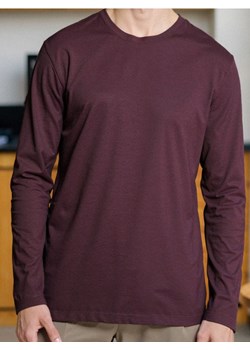 Sinsay - Bawełniana koszulka z długimi rękawami - bordowy ze sklepu Sinsay w kategorii T-shirty męskie - zdjęcie 186083333