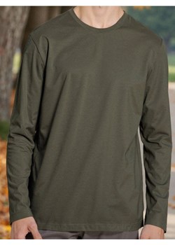 Sinsay - Bawełniana koszulka z długimi rękawami - khaki ze sklepu Sinsay w kategorii T-shirty męskie - zdjęcie 186083334