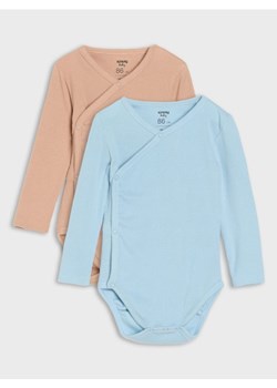 Sinsay - Prążkowane body 2 pack - brązowy ze sklepu Sinsay w kategorii Odzież dla niemowląt - zdjęcie 186083620