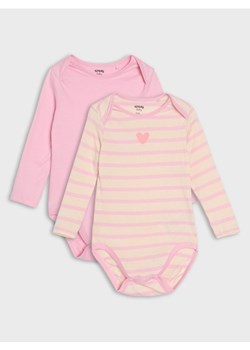 Sinsay - Bawełniane body 2 pack - kremowy ze sklepu Sinsay w kategorii Odzież dla niemowląt - zdjęcie 186084044