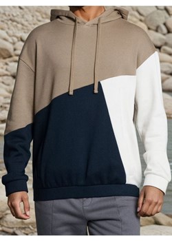 Sinsay - Bluza hoodie color-block - brązowy ze sklepu Sinsay w kategorii Bluzy męskie - zdjęcie 186084081