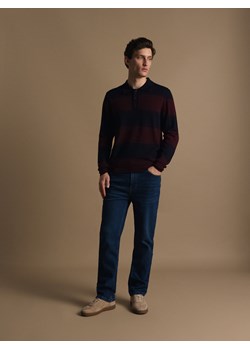 Reserved - Sweter polo z wełny merino - granatowy ze sklepu Reserved w kategorii Swetry męskie - zdjęcie 186088521