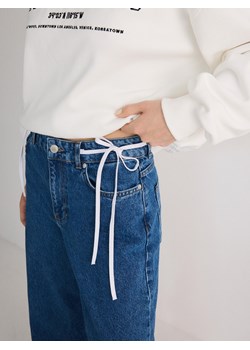 Reserved - Jeansy wide leg ze sznurkami - niebieski ze sklepu Reserved w kategorii Jeansy damskie - zdjęcie 186088893