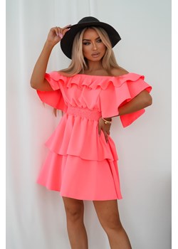 sukienka hiszpanka valentina by mielczarkowski polski produkt - neon róż ze sklepu STYLOWO w kategorii Sukienki - zdjęcie 186091163