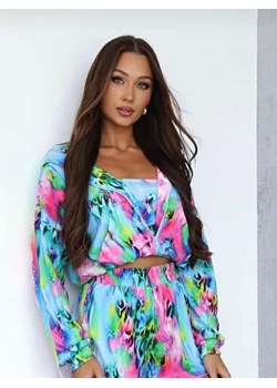 welurowy dres besties multicolor la perla bluza + spodnie z tęczowymi lampasami -  kolorowy print ze sklepu STYLOWO w kategorii Dresy damskie - zdjęcie 186091300