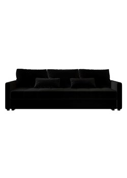 Czarna welurowa sofa rozkładana W3-M28 ze sklepu Edinos.pl w kategorii Sofy i kanapy - zdjęcie 186094404