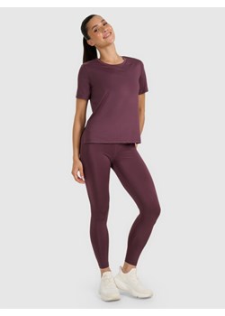 Damska koszulka treningowa 4F 4FWAW25TFTSF1517 - brązowa ze sklepu Sportstylestory.com w kategorii Bluzki damskie - zdjęcie 186095410