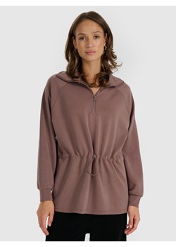 Damska bluza dresowa bez kaptura 4F 4FRAW25TSWSF2463 - brązowa ze sklepu Sportstylestory.com w kategorii Bluzy damskie - zdjęcie 186095543