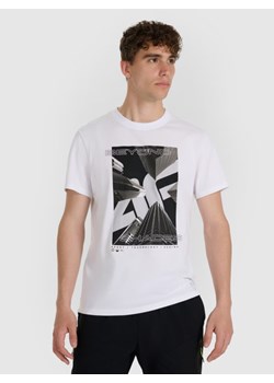 Męski t-shirt z nadrukiem 4F 4FRAW25TTSHM3258 - biały ze sklepu Sportstylestory.com w kategorii T-shirty męskie - zdjęcie 186095632