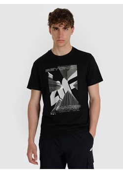Męski t-shirt z nadrukiem 4F 4FRAW25TTSHM3258 - czarny ze sklepu Sportstylestory.com w kategorii T-shirty męskie - zdjęcie 186095640