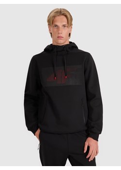 Męska bluza nierozpinana z kapturem 4F 4FRAW25TSWSM2537 - czarna ze sklepu Sportstylestory.com w kategorii Bluzy męskie - zdjęcie 186096134