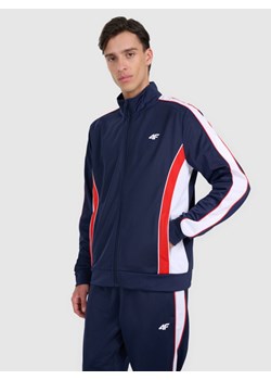 Męska bluza dresowa rozpinana bez kaptura 4F 4FRAW25TSWSM2459 - granatowa ze sklepu Sportstylestory.com w kategorii Bluzy męskie - zdjęcie 186096201