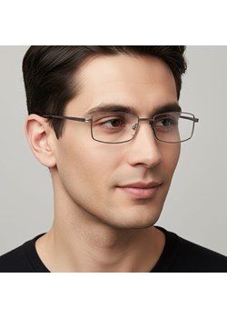 Oprawki korekcyjne zerówki okulary prostokątne metalowe 510A grafitowe - id: 9279 - marki Sunoptic - 186097541 Oprawki korekcyjne zerówki okulary prostokątne metalowe 510A grafitowe ze sklepu Stylion w kategorii Oprawki do okularów damskie - zdjęcie 186097541