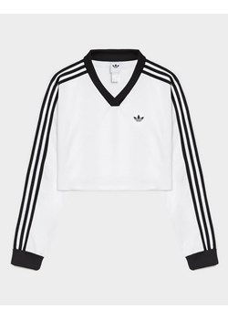 ADIDAS T-SHIRT JACQUARD LS TOP ze sklepu JD Sports  w kategorii Bluzki damskie - zdjęcie 186097831