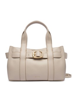 Torebka Calvin Klein Buckle Mini Tote With Strap LV04F3295G Beżowy ze sklepu eobuwie.pl w kategorii Torebki damskie - zdjęcie 186099001