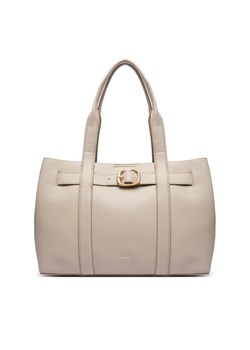 Torebka Calvin Klein Buckle Medium Tote LV04F3294G Écru ze sklepu eobuwie.pl w kategorii Torebki damskie - zdjęcie 186099034