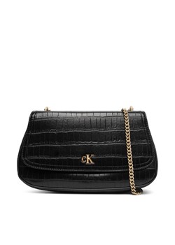 Torebka Calvin Klein Ck Croc Conv Chain Medium Bag LV04F3284G Czarny ze sklepu eobuwie.pl w kategorii Kopertówki - zdjęcie 186099171