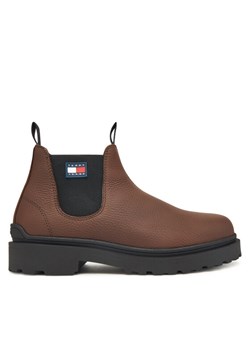 Sztyblety Tommy Jeans Tjm Chelsea Leather Wl EM0EM01670 Brązowy ze sklepu eobuwie.pl w kategorii Buty zimowe męskie - zdjęcie 186101040