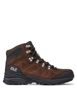 Trekkingi Jack Wolfskin Refugio Texapore Mid M 4049841 Brązowy ze sklepu eobuwie.pl w kategorii Buty trekkingowe męskie - zdjęcie 186101730