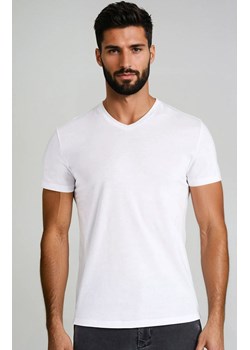 Biała koszulka męska z dekoltem V t-shirt bawełniany 1503 Dany, Kolor biały, Rozmiar 3XL, Teyli ze sklepu Primodo w kategorii T-shirty męskie - zdjęcie 186118933
