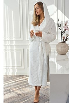 Długi szlafrok damski z kapturem biały 2551 Amira, Kolor biały, Rozmiar S, L&amp;L ze sklepu Primodo w kategorii Szlafroki damskie - zdjęcie 186119404