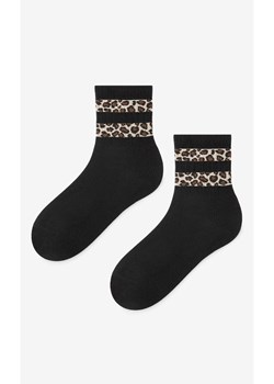 Marilyn skarpetki damskie z panterkowym wzorem czarne Panther Stripes, Kolor czarny, Rozmiar 36-40, Marilyn ze sklepu Primodo w kategorii Skarpetki damskie - zdjęcie 186119740