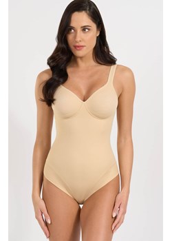 Beżowe body damskie z miseczkami 3155, Kolor beżowy, Rozmiar 75B, SPIMAN ze sklepu Primodo w kategorii Body damskie - zdjęcie 186120044