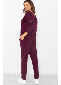 Damski komplet dresowy burgundowy Karina, Kolor burgund, Rozmiar S, Italian Fashion ze sklepu Intymna w kategorii Piżamy damskie - zdjęcie 186120980