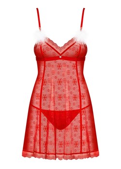 Obsessive czerwona świąteczna koszulka babydoll Claussica, Kolor czerwony, Rozmiar M/L, Obsessive - id: 193223 - marki Obsessive - 186121723 Obsessive czerwona świąteczna koszulka babydoll Claussica, Kolor czerwony, Rozmiar M/L, Obsessive ze sklepu Intymna w kategorii Body damskie - zdjęcie 186121723